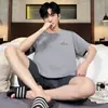 Conjunto de Pijama Modal Fresco para Homens, Verão Fino de Manga Curta e Shorts, Roupa de Casa Solta, Pode Ser Usada Fora, Novo Modelo 2026
