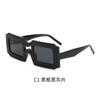 GLAZZY2023 Nuevas Gafas de Sol de PC de Doble Puente Personalidad Europea y Americana Caja Color Gelatina Gafas de Sol Coloridas de Moda para Mujeres