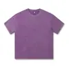 Camiseta de Algodão Puro 230g Lavada Estilo Vintage Floco de Neve Estilo Americano Manga Curta Tingida com Cera Lavada Meia Manga Tendência