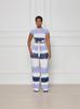Amazon Moda Transfronteriza Pantalones Rectos Sexy Reveladores de Cintura de Encaje para Mujer Traje de Paseo de Color Degradado Nuevos Productos 2025