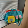 Bolsa de Viaje para Niña Color Block Dopamina Energético Estudiante Regreso a Clases Salida Diaria Gran Capacidad Bolsa de Equipaje Atmosférica
