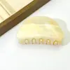 Estilo Coreano Nueva Moda Simple Geométrico de Tinta Salpicada Pinza para el Cabello Elegante Elegante Versátil Pinza de Tiburón Accesorio para el Cabello en la Parte Posterior de la Cabeza