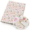 Tela fina de algodón y poliéster o lona de poliéster con conejitos lindos, material para bolsa DIY, mantel de dormitorio, 1Yc48873