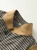 Ropa de mujer al por mayor transfronteriza 2026 primavera nueva moda blazer de un solo botón con bloques de color cuello alto a cuadros