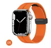 Para Apple Watch 8/7/6/5/4 Ultra Hebilla Plegable Magnética de Apple Correa de Silicona