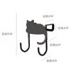 Gancho Criativo para Porta de Armário Cozinha Porta Unha-Livre Antiaderente Ferro Gato Gancho Porta Porta Metal