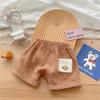 Roupas de Terno Estilo Coreano Verão 2024 Novas Calças para Bebê Menino de 1-3 Anos Conjunto de Duas Peças 100% Algodão Seção Fina Tipo A Roupas de Passeio