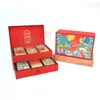 Caja de Regalo para Mooncake Personalizada con Pegatinas de Pintura Tradicional China, Cajón Deslizante de Múltiples Niveles con Tapa abatible, Caja de Regalo para el Festival de Medio Otoño, Caja de Papel de Colores