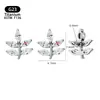 Pendientes de Aleación de Titanio F136 Transfronterizos, Clavos para Hélice Auricular con Circonita Incrustada en Forma de Hoja, Clavos para Labios, Pendientes de Joyería de Body Piercing de Moda