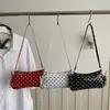 Bolsa de mão, bolsa de ombro, bolsa quadrada pequena feminina, da moda, estilo coreano, de bolinhas, 2026, portátil, luxo leve, moderna, de grande capacidade
