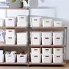 Caja de almacenamiento de escritorio, cesta de almacenamiento simple, organizador de cosméticos de plástico, organizador para el hogar, caja de almacenamiento blanca para cocina
