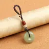 Ágata Calcedônia Fivela Segura Pingente de Jade Pingente para Chaveiro de Carro Presente Criativo Exquisito de Alto Padrão para Casais, Homens e Mulheres