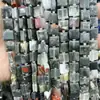 Cuentas sueltas de cristal natural, piedra ojo de tigre, cuentas cuadradas curvas de ágata, pulseras con cuentas, collares, accesorios para joyería DIY