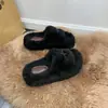 Pantuflas modernas y populares antideslizantes, cálidas y de pelo grueso para mujer, adecuadas tanto para interiores como para exteriores, nuevo estilo para otoño e invierno, pantuflas de algodón de moda