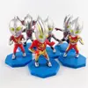 Decoração de Bolo de Aniversário Colorida do Ultraman Ornaments Cor-Mista Super-Herói Tiga Monstro Menino Criança Figura de Transformação Cabeça Grande