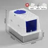 Caixa de Areia para Gatos Totalmente Fechada Anti-Odor de Aço Inoxidável Extra Grande Anti-Salpicos Vaso Sanitário para Filhotes e Gatos Grandes com Tampa Removível
