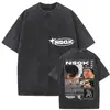 Camiseta Vintage Lavada Nsqk Aoou Piensa en Mí Nuevo Álbum 2025 para Hombre Hip-Hop Gótico