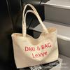 Bolso de Lona con Estampado de Letras para Mujer 2026 Nuevo Moda de Verano Bolso Tote Estilo Universitario Gran Capacidad Bolso de Hombro Tendencia