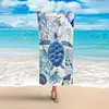 Amazon Cross-Border Estilo Verão Férias na Praia Toalha de Praia Microfibra Tartaruga Marinha Azul Toalha Esportiva