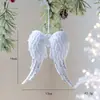 Decoraciones Navideñas Nuevas Transfronterizas Copo de Nieve Blanco Flockado Estrella de Cinco Puntas Tridimensional Colgante para Árbol Decoración Navideña