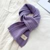 Bufanda tejida otoño e invierno cálida color liso a rayas bufanda para hombres y mujeres estudiante letra emo bufanda de lana estilo coreano