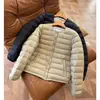 Pequeño y cálido abrigo de plumón Pensado Nuevo estándar 90 plumón de pato blanco abrigo de plumón Otoño e invierno cuello redondo ligero cálido chaqueta para mujer Y0930R