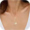 Conjunto de Collar de Tres Capas con 26 Letras para Mujer Estilo Europeo y Americano, Collar Apilado Multicapa con Colgante Asimétrico Moderno y Personalizado