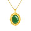 Colgante de Jade Verde en Forma de Huevo Estilo Coreano Jade Hetian Colgante Hueco de Oro Colgante Verde Espinaca Colgante de Jade