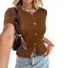 Suéter Feminino 2026 com Toque de Luxo, Cardigã Slim-Fit para Primavera e Verão, Top Cropped de Tricô Sexy, Estilo Europeu e Americano