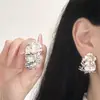 Pendientes de Flor de Verano Infinito para Mujer Lujo Ligero Retro Diseño de Nicho Alta Gama Tridimensional Exquisitos Elegantes Más Fáciles de Combinar Pendientes