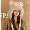 Novo Chapéu de Urso de Pelúcia de Inverno 2025 para Mulheres, Chapéu com Capuz Espesso e Quente para Adultos com Proteção para Orelhas, Estilo Fofo Lei Feng