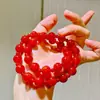 Pulsera Pulsera Retro de Doble Capa con Diseño de Ágata Carnelian Natural de Alta Calidad 3A10Mm