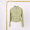 Chamarra Lulu Df Corta con Cuello Alto y Etiqueta, En Stock Entrega Directa, Chamarra Elástica con Cremallera Dorada, Ropa para Fitness y Yoga