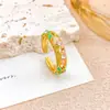 Anillo Venta Caliente Estilo Chino Anillo de Flor Hueca con Goteo de Aceite Nicho Gama Alta Lujo Ligero Temperamento Anillo Versátil No se Desvanece