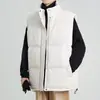Colete de Algodão Liso de Inverno Masculino Tamanho Grande Quente Engrossado Colete Roupa Externa Gola Alta Jaqueta Colete Gilet Roupa Masculina
