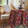 Novo estilo chinês vintage pintado à mão flor e pássaro jacquard engrossado toalha de mesa mesa de jantar mesa de centro capa de armário de TV pano tapete de mesa pano corredor de mesa