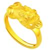 Anel Pixiu Estilo Étnico Banhado a Ouro Anel Pixiu Moeda Europeia Banhado a Ouro Aberto Auspicioso Anel Dourado de Imitação para Homens/Mulheres
