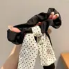 Deixe-me Deslumbrar Corda de Cabelo Estilo Igual ao de Zhao Lusi Faixa de Cabelo de Bolinhas Faixa de Cabelo com Fitas Corda de Cabelo para Rabo de Cavalo Alto Feminino Acessórios de Cabelo Elástico