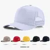 Gorra de béisbol de malla ligera de verano de cinco paneles para hombre con logotipo bordado estampado, sombrero transpirable para exteriores con protección solar de malla para niños