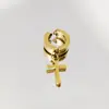 Moda europea y americana pendientes de acero inoxidable con forma de cruz titanio acero oro clip para lóbulo de la oreja personalidad rock pendientes de clip sin perforación