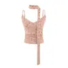 Camisole de Alcinha com Estampa de Bolinhas Estilo Francês Inspirada no Design de Verão para Mulheres, Peça Íntima Curta Estilo Spicy Girl Slim Fit de Nicho