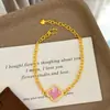 Pulsera de trébol de cuatro hojas chapada en oro vietnamita con microincrustaciones para mujer, pulsera de ágata de trébol de la suerte chapada en oro, joyería de lujo ligero de alta gama