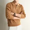 Nuevo suéter de punto de manga larga para hombre transfronterizo de otoño e invierno, suéter para hombre de estilo casual de negocios medio abierto