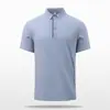 Camisa Polo de Seda de Hielo para Hombre Verano 2026 Nueva Casual Elástica Seda de Hielo Cuello Solapa Camiseta para Hombre Manga Corta Estilo Delgado