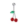 Moda Transfronteriza Comercio Electrónico Europeo y Americano Mayorista Cobre Incrustado Circonita Linda Uña de Ombligo de Cereza Anillo de Ombligo Joyería para Body Piercing