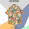 CEC Super Quente Camisa Havaiana de Flor de Praia Manga Curta Masculina Solta Estilo Ins Hong Kong Estilo Japonês Retro Tendência Camisa