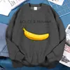 Sudadera Divertida Amarilla de Plátano para Hombres Mujeres Cuello Redondo Holgada Sudaderas Anime Otoño Ropa a Cuadros Dibujos Animados