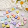 Materiales Coloridos Pintados en Forma de Corazón para Cadena de Teléfono DIY, Accesorios con Cuentas, Pulsera con Adornos Hechos a Mano de Aleación en Forma de Corazón