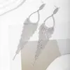Pendientes de Borlas de Moda Europeos y Americanos, Súper Brillantes con Estilo, Pendientes Largos Exagerados de Lujo Transfronterizos, Pendientes para Novia de Boda