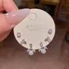 Exquisitos aretes de circonita microincrustada, joyería de nicho de lujo ligero, moda de alta gama, versátiles, elegantes, cómodos para la oreja, aretes de perla